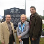 (From Left)  Don Epps, Chairman of the Seminole Historical Commission,  Marie Burch of the Goldenrod Historical Society, and Bob Dallari, Chairman of Seminole County Commission at the dedication of the Gabriella Historical Marker. 
