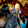 Local media interview Congresswoman Adams after the debate (photo - CMF Public Media)