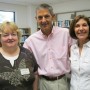 Greg Dawson flanked by Holocaust Memorial staffers Susan Mitchell (left), grants writer and director of special projects, and Pamela C. Kancher, executive director (photo - CMF Public Media)