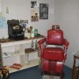 Exhibit of town barbershop with chair used for many generations (photo - CMF Public Media)