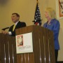 At left, 20-year Congressman John L. Mica and freshman Congresswoman Sandy Adams in this unusual face-off of two incumbent candidates vying for reelection to the same district which will now include most of Seminole County and parts of Orange and Southwest Volusia County. (photo - CMF Public Media)